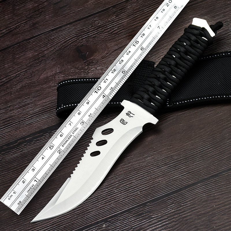 Cutter anti-body cold weapon Tritium Gas Knife Carry-on Special Soldier Straight Knife Open Blade Outdoor Gritter Tactical Knife Small Knife