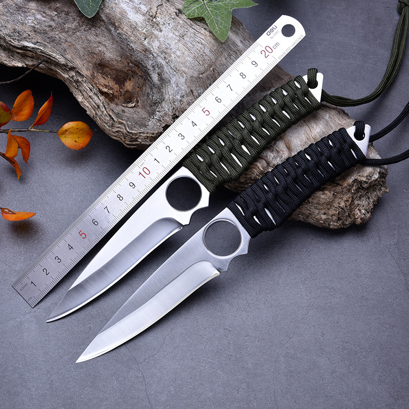 Outdoor small knife Field Knife Army Knife Special Knife Tritium Gas Knife Carry-on Knife knife-proof Bent Knife Wolf