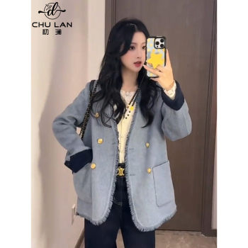 双面羊毛大衣冬季外套女2025流苏名媛高级感千金宽松毛呢小香风