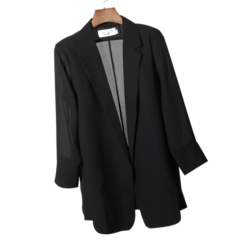 Thin Blazer for Women with Drape, Trendy Versatile Chiffon Cardigan, Small Suit 2026 Korean Style Loose Air-Conditioning Shirt, Trendy Thin Blazer for Women with Drape, Trendy Versatile Chiffon Cardigan, Small Suit 2026 Korean Style Loose Air-Conditioning Shirt, Trendy