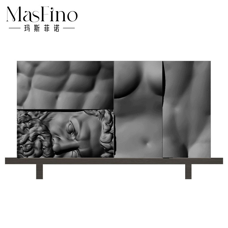 Masfino Italian Light Luxury Living Room Creative Solid Wood Face Locker Master Design Cabinet