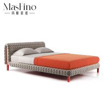 Masfino modern net red bed designer creative cloth art bed bedroom double bed folk juku Nordic custom furniture