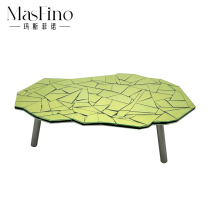 Masfino Modern Designer Creative Side A Few Fashion Transparent Glass Splicing Light Lavish Tea Table Living Room Villa