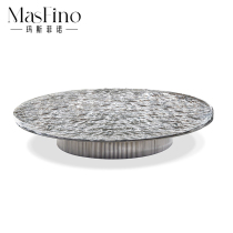 Masfino Nordic modern art designer extremely minimalist creative fashion water corrugated tea table tennis red edge Several pieces of furniture