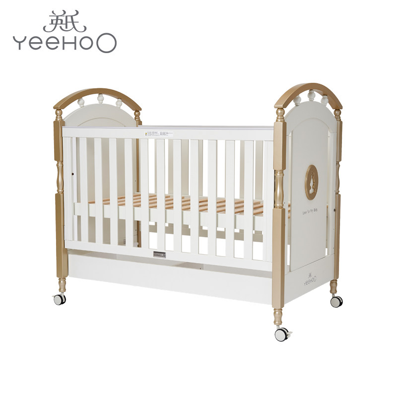 Yingzi's new golden luxury bed crib 176101 10098040 baby solid wood large bed child bed
