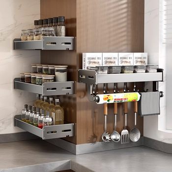 Imported german kitchen shelf without punching storage rack