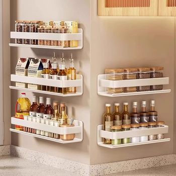 Imported storage racks without punching wall-mounted seasoning racks