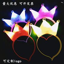 Luminous Head Stirrup Crown Hair Stirrup Concert Props Fluorescent Head Decoration With Lamp Animal Hair Stirrup Custom Hairpin Goods Source