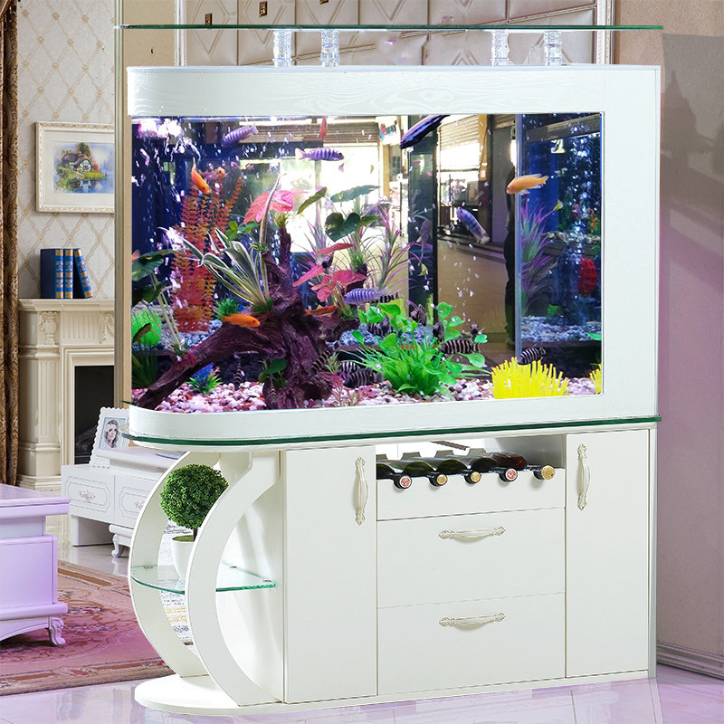 Fish tank aquarium glass eco-free water changing water screen Xuanguan 1 5 sub warhead large home living room 1 2 m