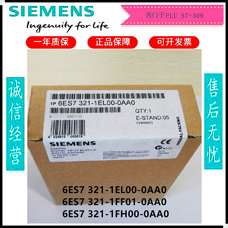Siemens PLC 6ES7 6ES7 321-1EL00 1FF01 1FH00-0AA0 1FH00-0AA0 Volume Input