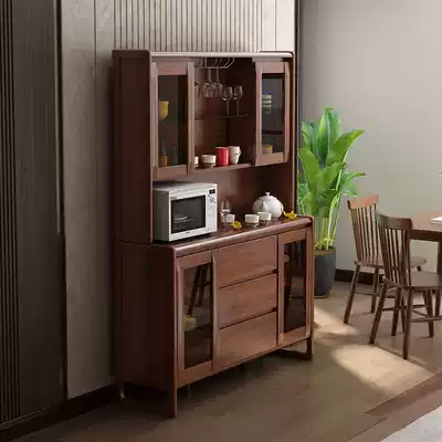 New Chinese dining cabinet solid wood tea cabinet cupboard cabinet storage cabinet living room storage cabinet high cabinet