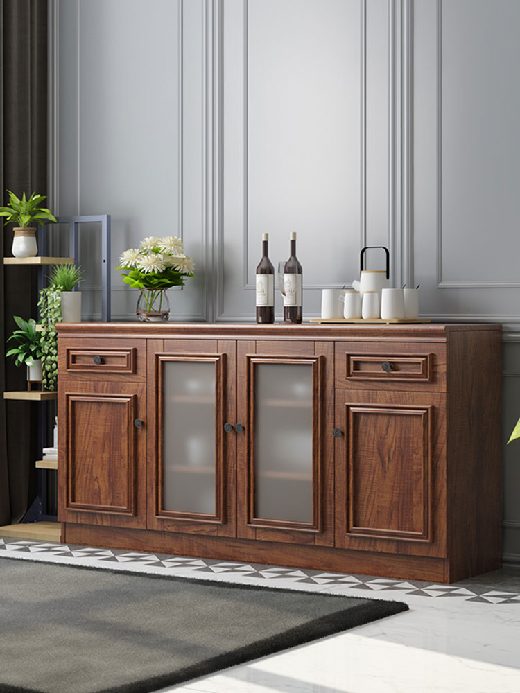 All solid wood American dining cabinet Modern simple household living room wine cabinet Tea cabinet One-piece kitchen wall bowl cabinet