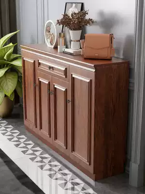 Solid wood shoe cabinet household door pure solid wood new Chinese style storage shoe cabinet American entrance cabinet special living room storage cabinet