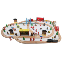 Wood sister electric car compatible wooden track train set collection boys and girls children gifts