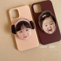 Korea ins baby avatar transparent airbag bracket custom diy star photo set as mobile phone shell bracket