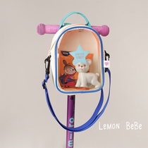 Korea ins scooter hanging bag childrens transparent bike basket bag baby out the door and carry the toy bag