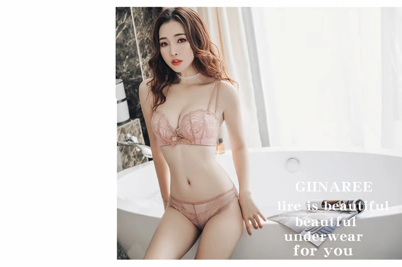 Bộ sưu tập áo lót sexy mới của Nelly tập hợp, không vòng thép, ngực nhỏ, áo lót dày sexy, áo lót nửa cúp, áo lót nữ - Áo ngực ren