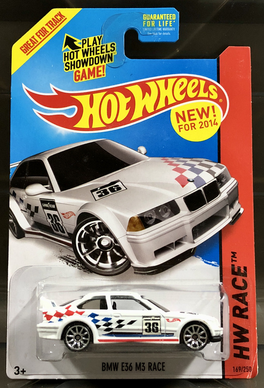2014 Hot Wheels Bmw M3 E36 Race First Edition White with Protective Case