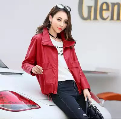 Leather leather jacket short jacket women's 2020 spring and autumn new Korean version loose and thin motorcycle Haining leather jacket sheepskin
