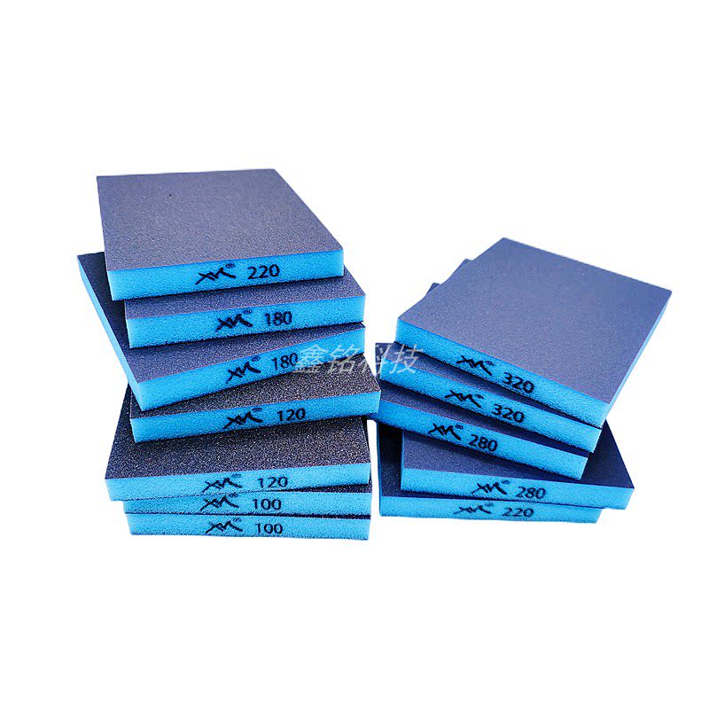 Double sided sponge sand block bifacial sponge sandpaper furniture plastic sponge grinding block red wood polished sand block car polished-Taobao