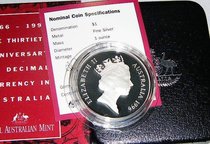 Purple Lavender Australia 1996 Silver coin 11 oz 999 silver refined original box certificate