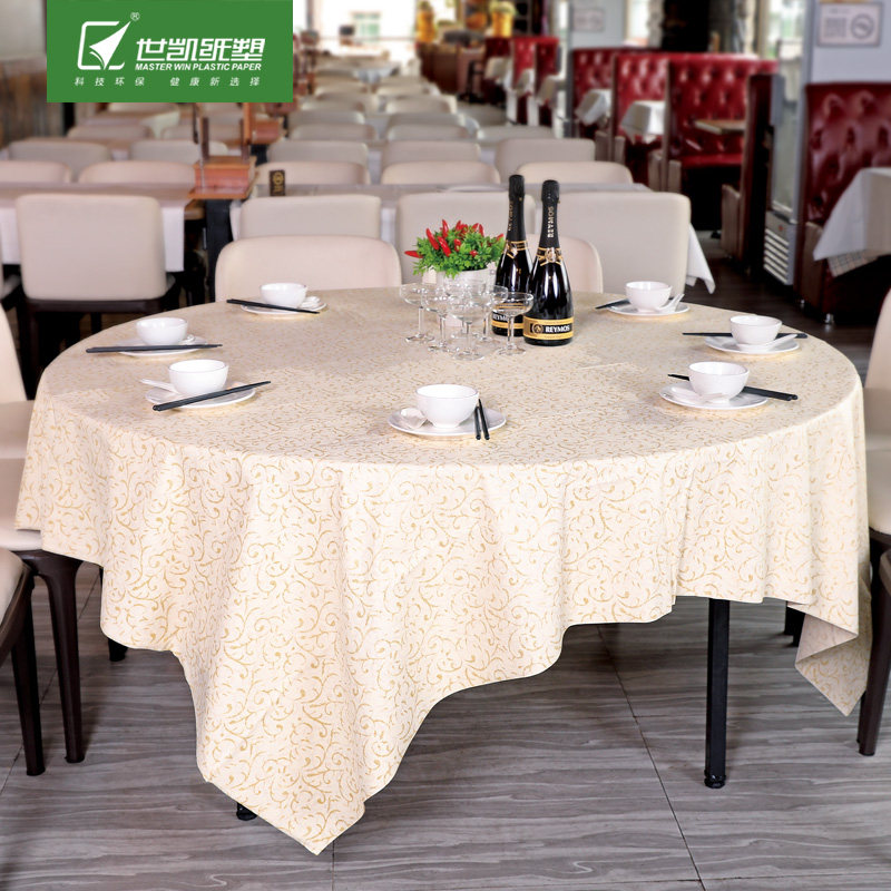 Disposable tablecloth thickened round table Hotel party tablecloth Set banquet Dining room Hotel tablecloth Waterproof degradable
