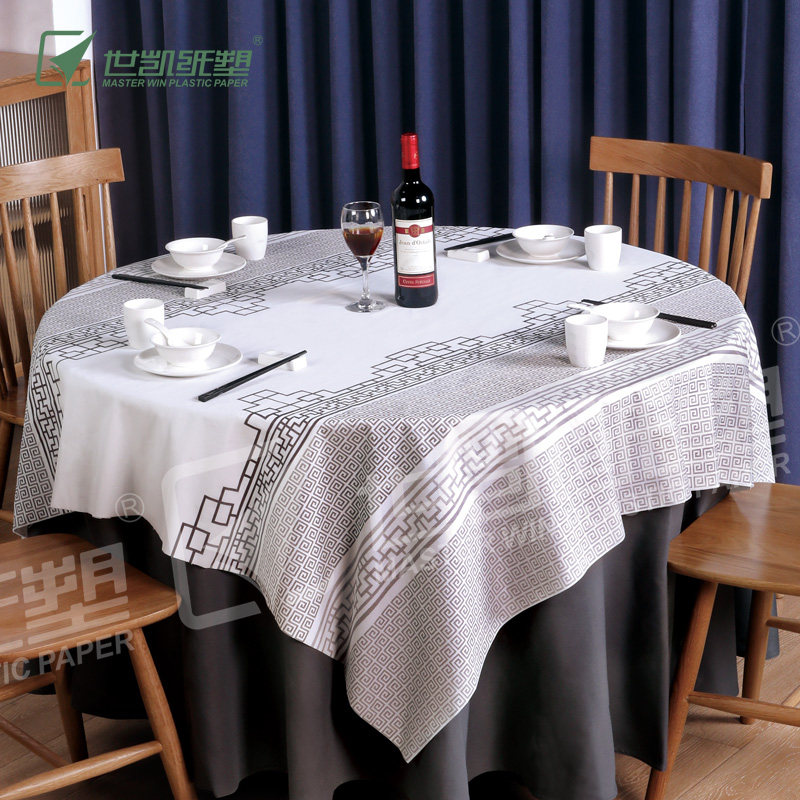 Shikai paper plastic disposable tablecloth household thickening waterproof environmental protection dinner tablecloth rectangular 1 0*1 4