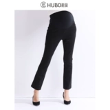 惠葆 Зимние черные бархатные эластичные штаны с поддержкой живота для беременных, высокая талия, большой размер