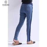 惠葆 Утепленный пуховик, штаны, джинсовые удерживающие тепло джинсы с поддержкой живота, высокая талия, большой размер