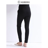 惠葆 Зимние черные бархатные леггинсы для беременных, штаны с поддержкой живота