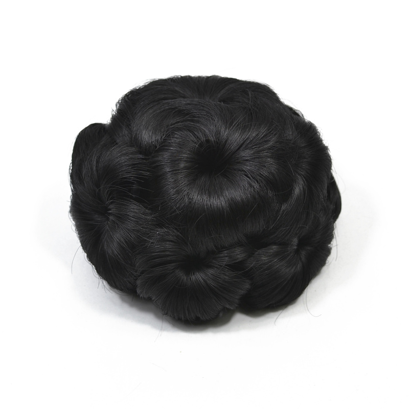 Wig small Fat pack Fashion retro disc hair Hair Bun Bride Wig balls Hair Bud Middle Aged Wig Flower Buds