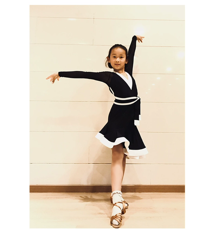Dancebaby Trang phục khiêu vũ Latin trẻ em nữ ăn mặc mới nhảy xương cá tập thể dục quần áo hiệu suất quần áo DA571 - Khiêu vũ / Thể dục nhịp điệu / Thể dục dụng cụ giày khiêu vũ nam nhập khẩu
