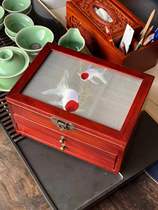 Suembroidered double-sided embroidered red wood solid wood handicraft first decoration case wedding sending people out of the country to send the old outside to me