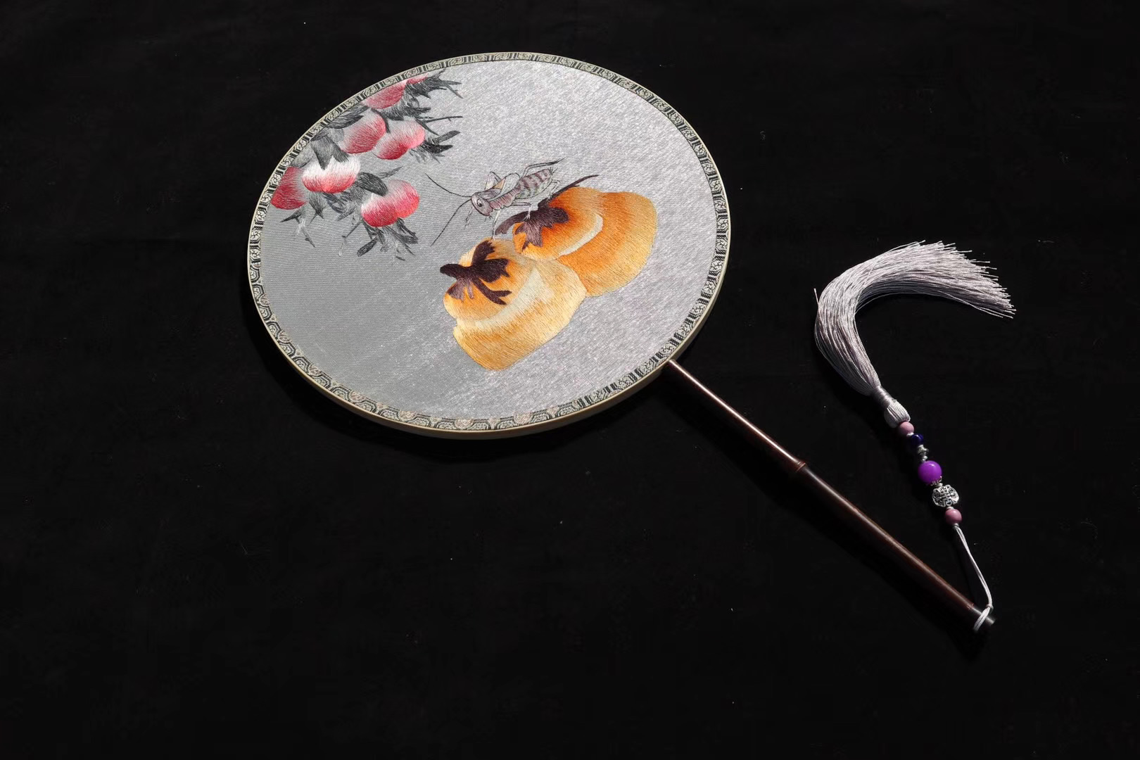 Suzhou Suzhou Embroidery Everything Ruyi Kesi Fan Handmade Fan Double-sided Embroidery Silk Material Ancient Costume Hanfu COS