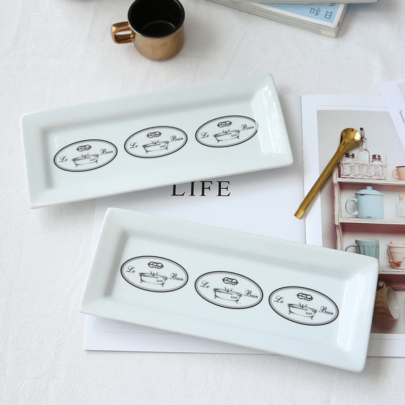 Export French retro Le Bain ceramic bathroom to collect pallets aromatic knife and fork comb fat collection disk 1