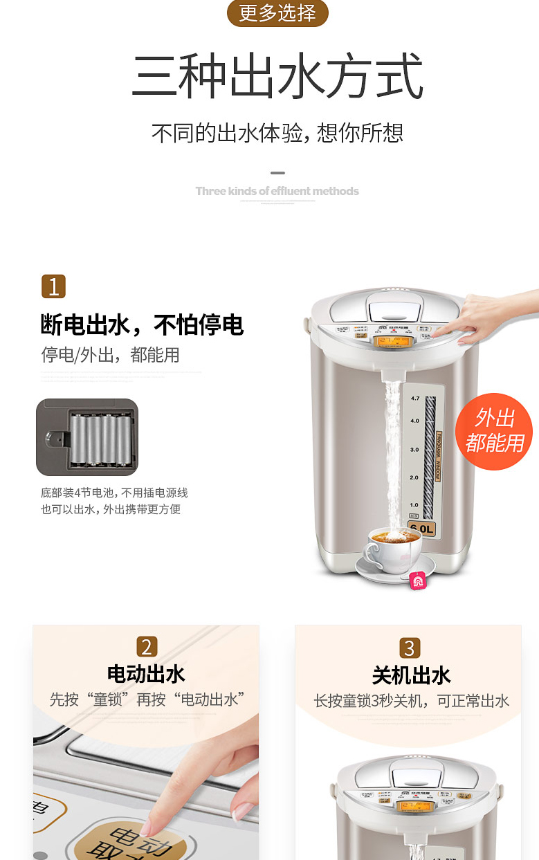 Rong Thắng bình nước nóng tự động cách nhiệt hộ gia đình dung tích lớn nhiệt độ không đổi ấm đun nước điện tự động tắt ấm 6L - ấm đun nước điện bình siêu tốc ferroli
