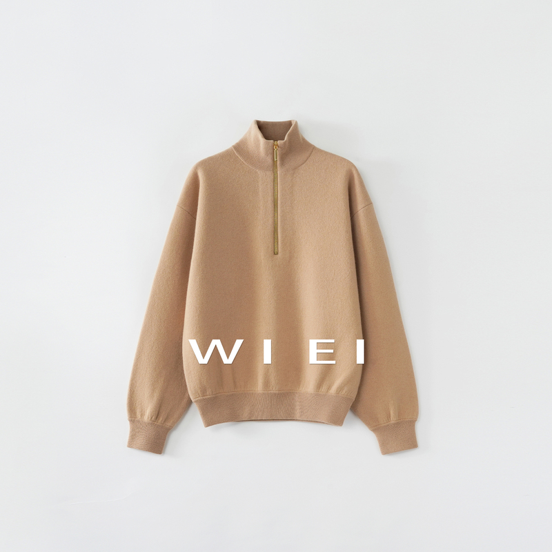 《Wi Ei》 Hot Milk Tea Heavyweight High-Density Consinee 100% Cashmere Old Money Knit Sweater W26109371 《Wi Ei》 Hot Milk Tea Heavyweight High-Density Consinee 100% Cashmere Old Money Knit Sweater W26109371