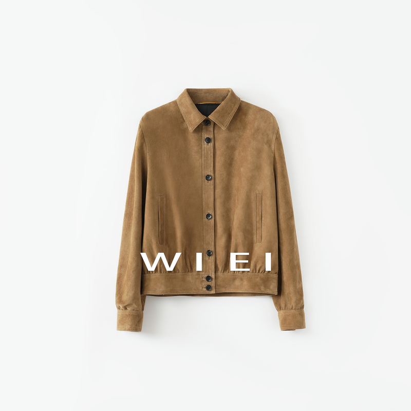 《Wi Ei》Pastoral* Imported Sheepskin_ Vintage Old Money Lapel Oversized Suede Jacket W26110052 《Wi Ei》Pastoral* Imported Sheepskin_ Vintage Old Money Lapel Oversized Suede Jacket W26110052