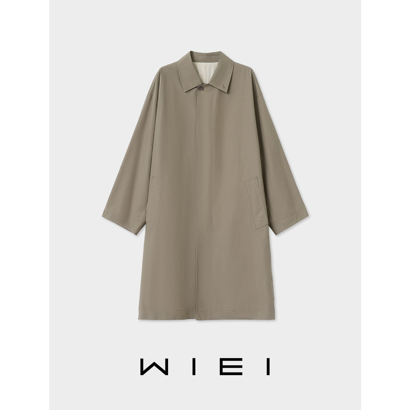 《Wi Ei》Mocha Trench Coat* Minimalist Lazy Silhouette Lapel Mid-Length Trench Coat Jacket W26107044 《Wi Ei》Mocha Trench Coat* Minimalist Lazy Silhouette Lapel Mid-Length Trench Coat Jacket W26107044