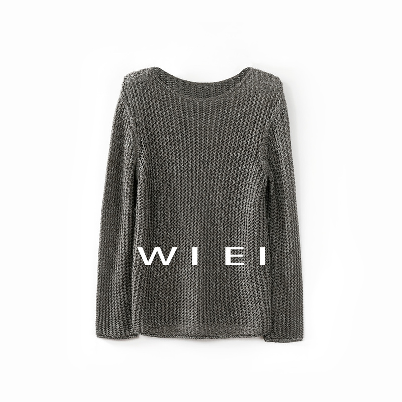 《Wi Ei》Starlight Sweater* Lyocell Cotton Soft and Smooth R0W Coarse Knit Textured Sweater W26109044