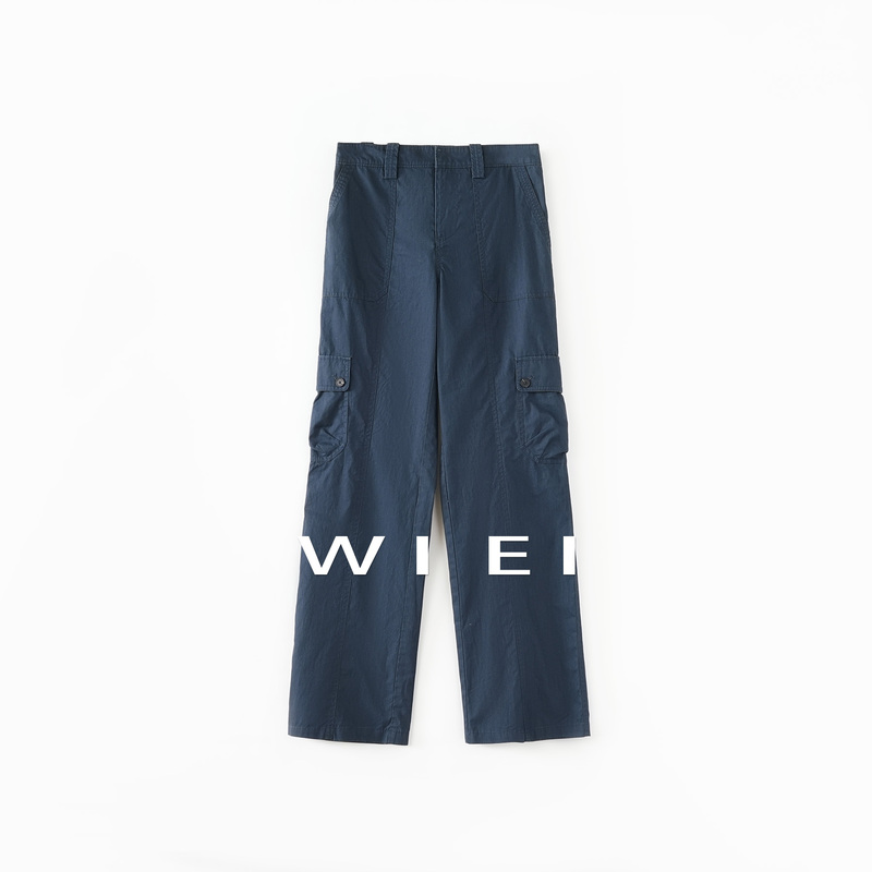 《Wi Ei》Dark Blue Pants*100% Cotton Vintage Multi-Pocket Casual Versatile Cargo Pants W26102217 《Wi Ei》Dark Blue Pants*100% Cotton Vintage Multi-Pocket Casual Versatile Cargo Pants W26102217
