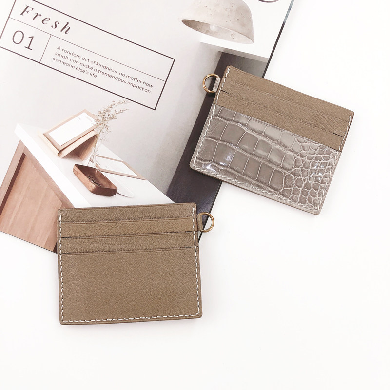 Farampiocado avocado leather genuine leather multi-clamping bank card bag men and women cutting sleeves delicate and upscale small and light and thin and windy