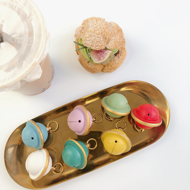 Car key pendant sheep leather small bell Bell Creativity Net Red Key Buckle Chain Handmade Cute Pet Bell