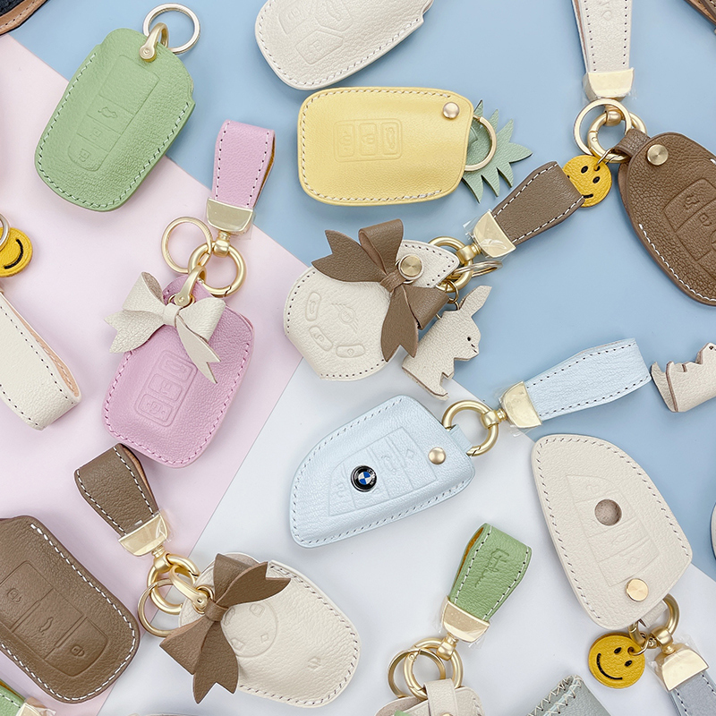 Suitable for Mercedes-Benz, Bmw, Audi, Volkswagen, Nissan, Toyota, Honda, Buick, Genuine Leather Women's Leather Car Key Case