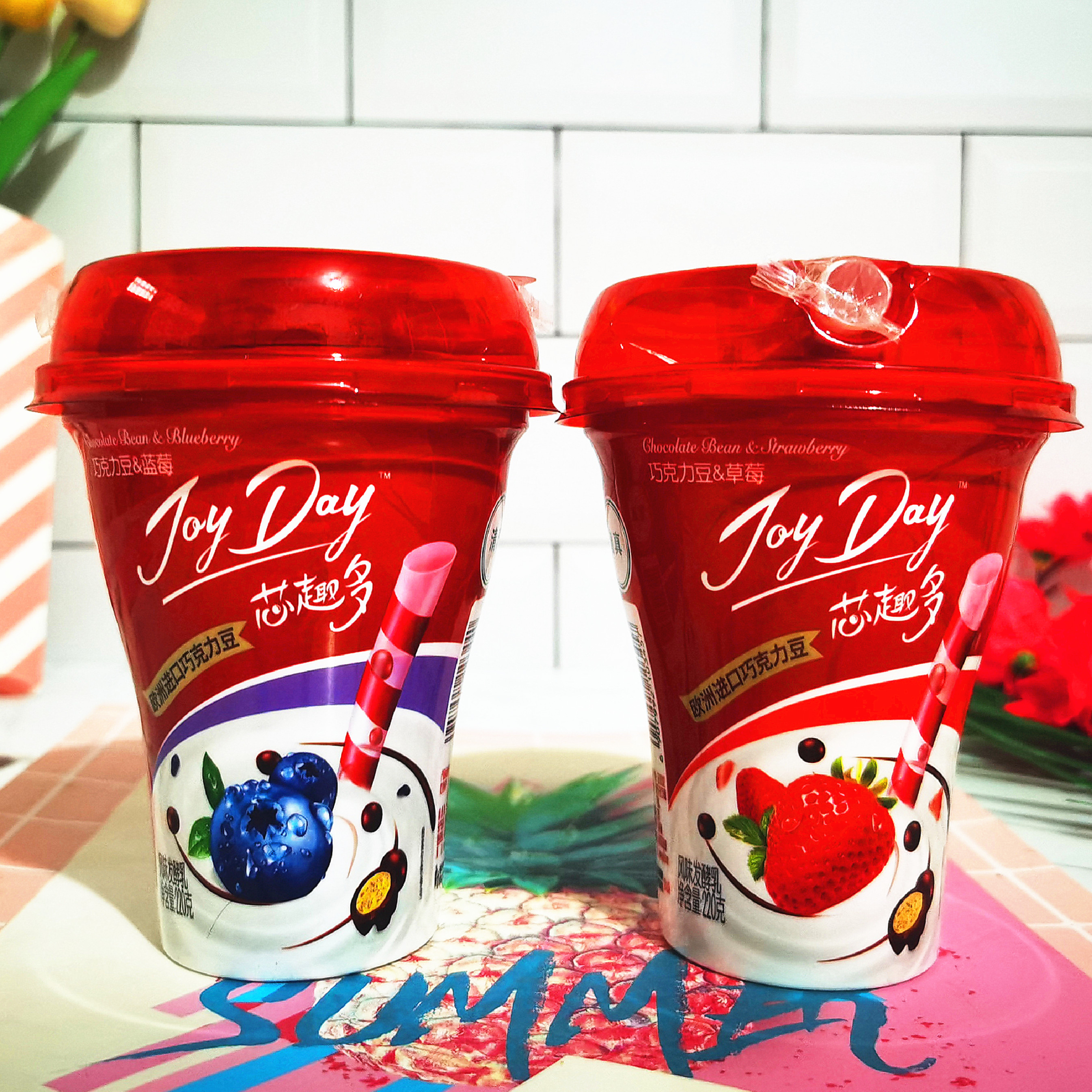 Yili chocolate bean yogurt 220g * 6 cups blueberry strawberry core fun multi-flavor fermented milk nutrition breakfast milk