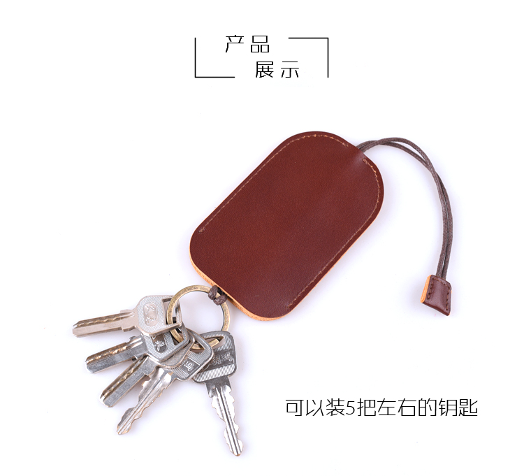 [Kiến nhỏ] da mini kéo retro móc túi lớp da đầu tiên xe unisex ví móc chìa khóa giá rẻ