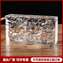 Double-sided ice pattern crystal brick glass brick partition wall screen bathroom solid ultra-white transparent square brick hot melt