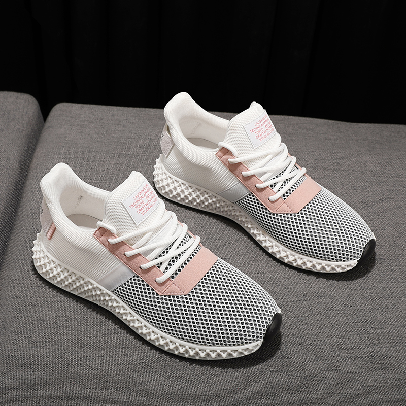 home dailyTrend one summer F Korean version breathable flying loom small white shoes 100 lap net face shoes comfort soft underfloor shoes-Taobao