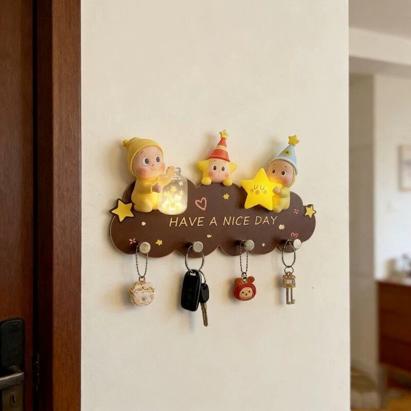 Star-Shaped Adhesive Hooks, No Drilling Required, Strong Load-Bearing, Entryway Key and Hat Storage, Cute Sticky Hooks Star-Shaped Adhesive Hooks, No Drilling Required, Strong Load-Bearing, Entryway Key and Hat Storage, Cute Sticky Hooks