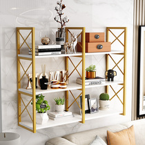 Retro Wall Shelf Wall-mounted Creative Iron Art Wall Lined Partition Decorated Bookshelf Minimalist Ceiling Shelve Shelf